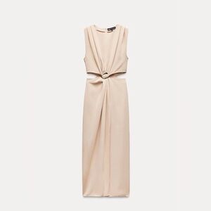 ZARA Elegant Beige Sleeveless Dress